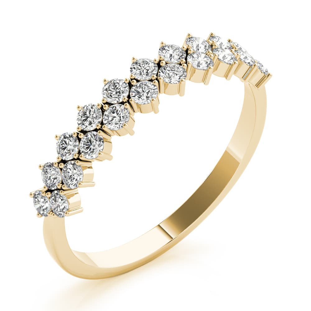 2-Row Prong Set Band (0.53 ct. tw.), Angle view in yellow gold