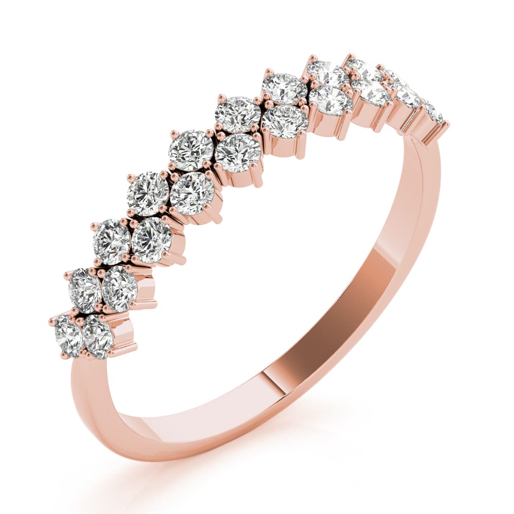 2-Row Prong Set Band (0.53 ct. tw.), Angle view in rose gold