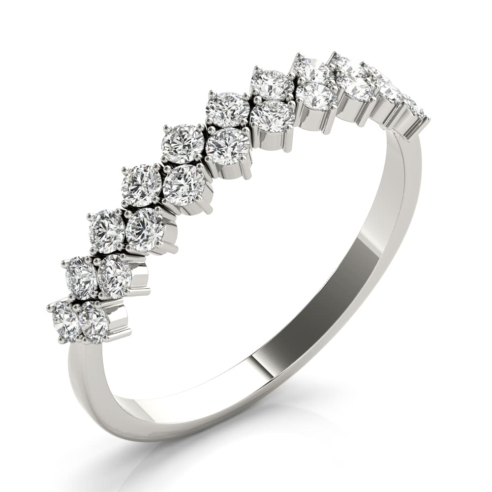 2-Row Prong Set Band (0.53 ct. tw.), Angle view in white gold or platinum