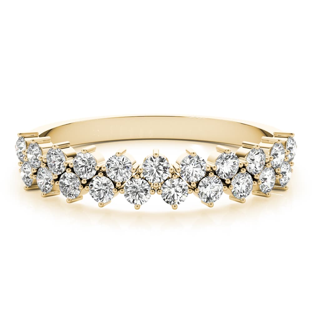 2-Row Prong Set Band (0.53 ct. tw.), On hand view in yellow gold