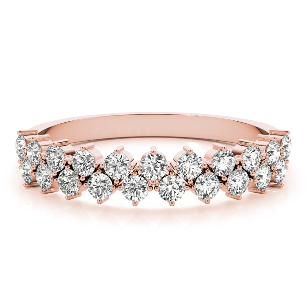 2-Row Prong Set Band (0.53 ct. tw.), On hand view in rose gold
