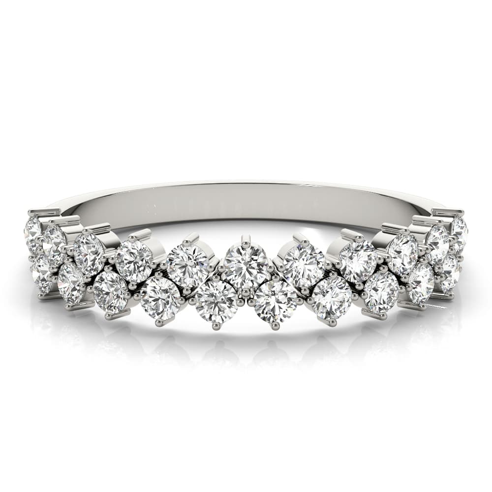 2-Row Prong Set Band (0.53 ct. tw.), On hand view in white gold or platinum