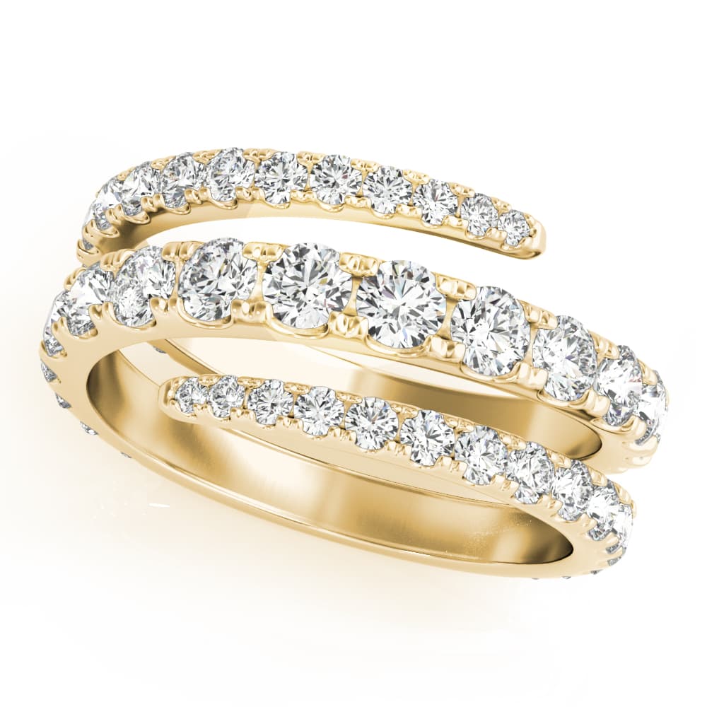 Multi-Row Split Shank Swirl Fashion Rings (1.55 ct. tw.), Front view in yellow gold