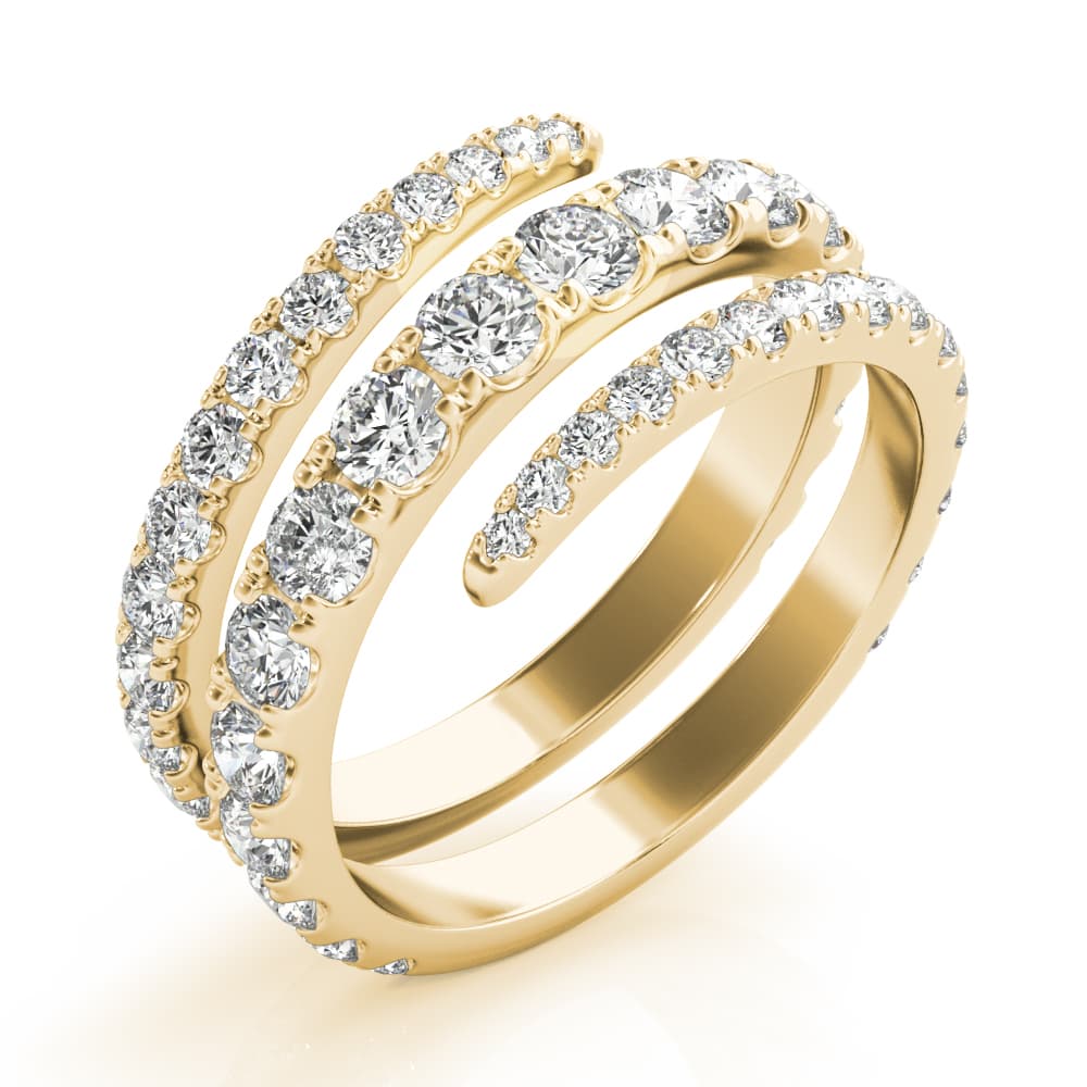 Multi-Row Split Shank Swirl Fashion Rings (1.55 ct. tw.), Angle view in yellow gold