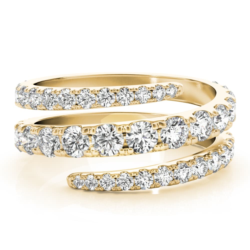 Multi-Row Split Shank Swirl Fashion Rings (1.55 ct. tw.), On hand view in yellow gold