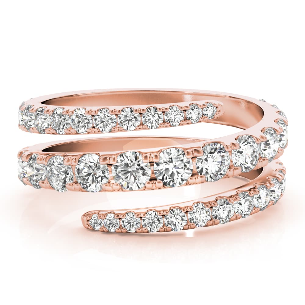 Multi-Row Split Shank Swirl Fashion Rings (1.55 ct. tw.), On hand view in rose gold