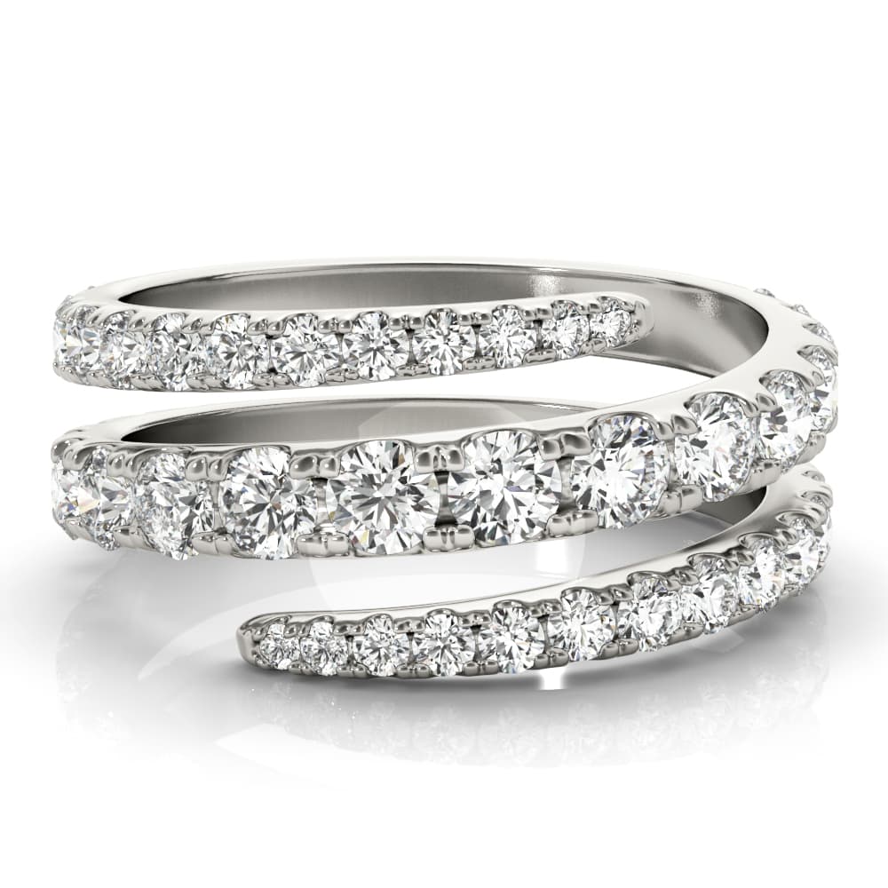 Multi-Row Split Shank Swirl Fashion Rings (1.55 ct. tw.), On hand view in white gold or platinum