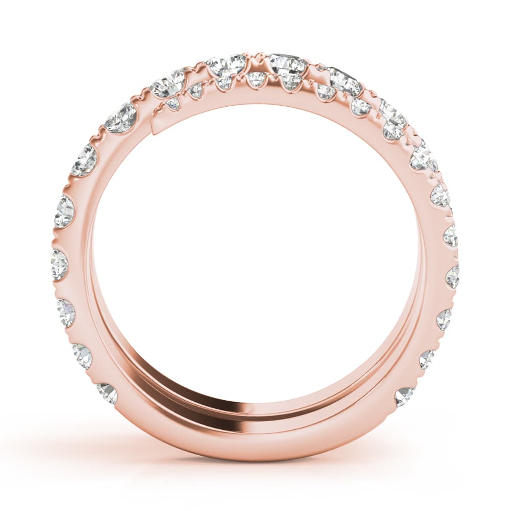 Multi-Row Split Shank Swirl Fashion Rings (1.55 ct. tw.), Side view in rose gold