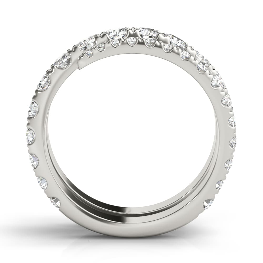 Multi-Row Split Shank Swirl Fashion Rings (1.55 ct. tw.), Side view in white gold or platinum