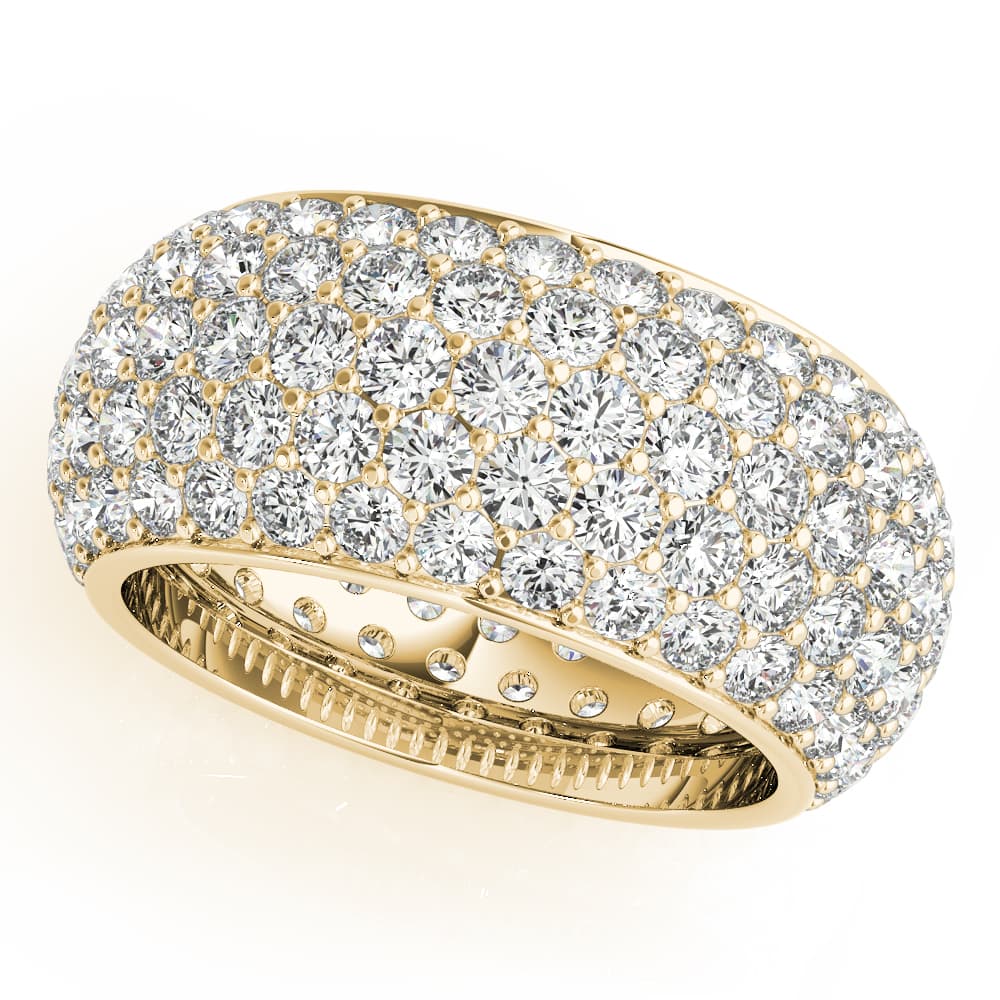 5 Row Eternity Band (5.18 ct. tw.), Front view in yellow gold