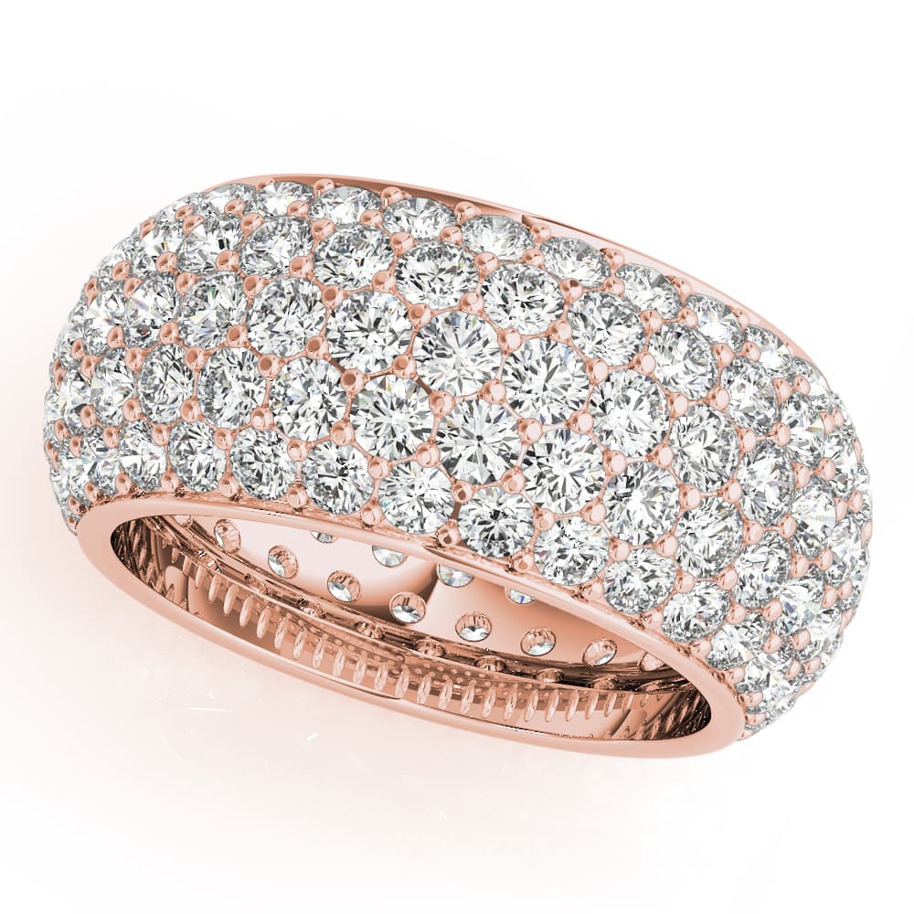 5 Row Eternity Band (5 ct. tw.), Front view in rose gold