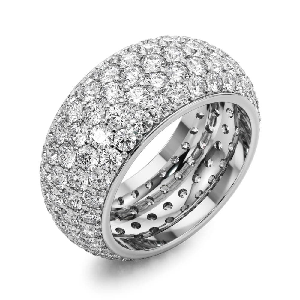5 Row Eternity Band (5 ct. tw.), Angle view in white gold or platinum