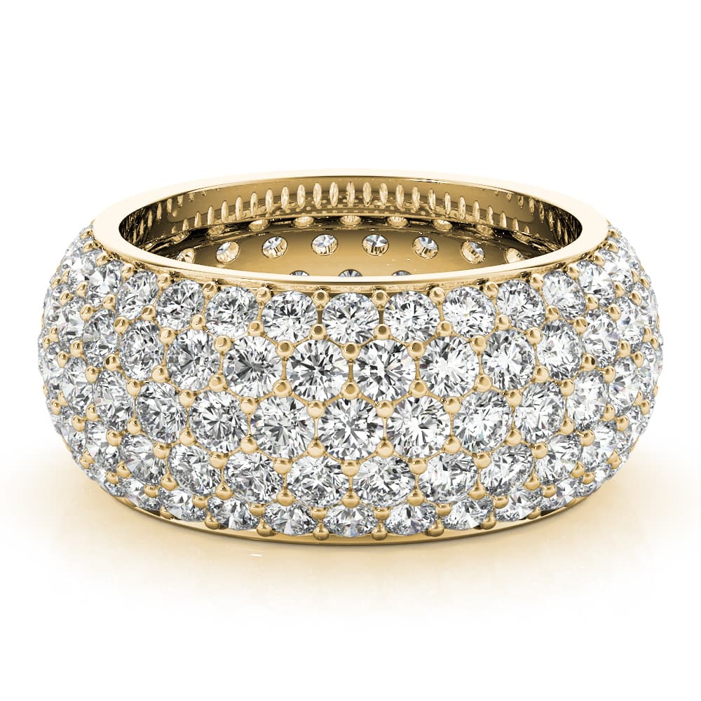 5 Row Eternity Band (5.18 ct. tw.), On hand view in yellow gold