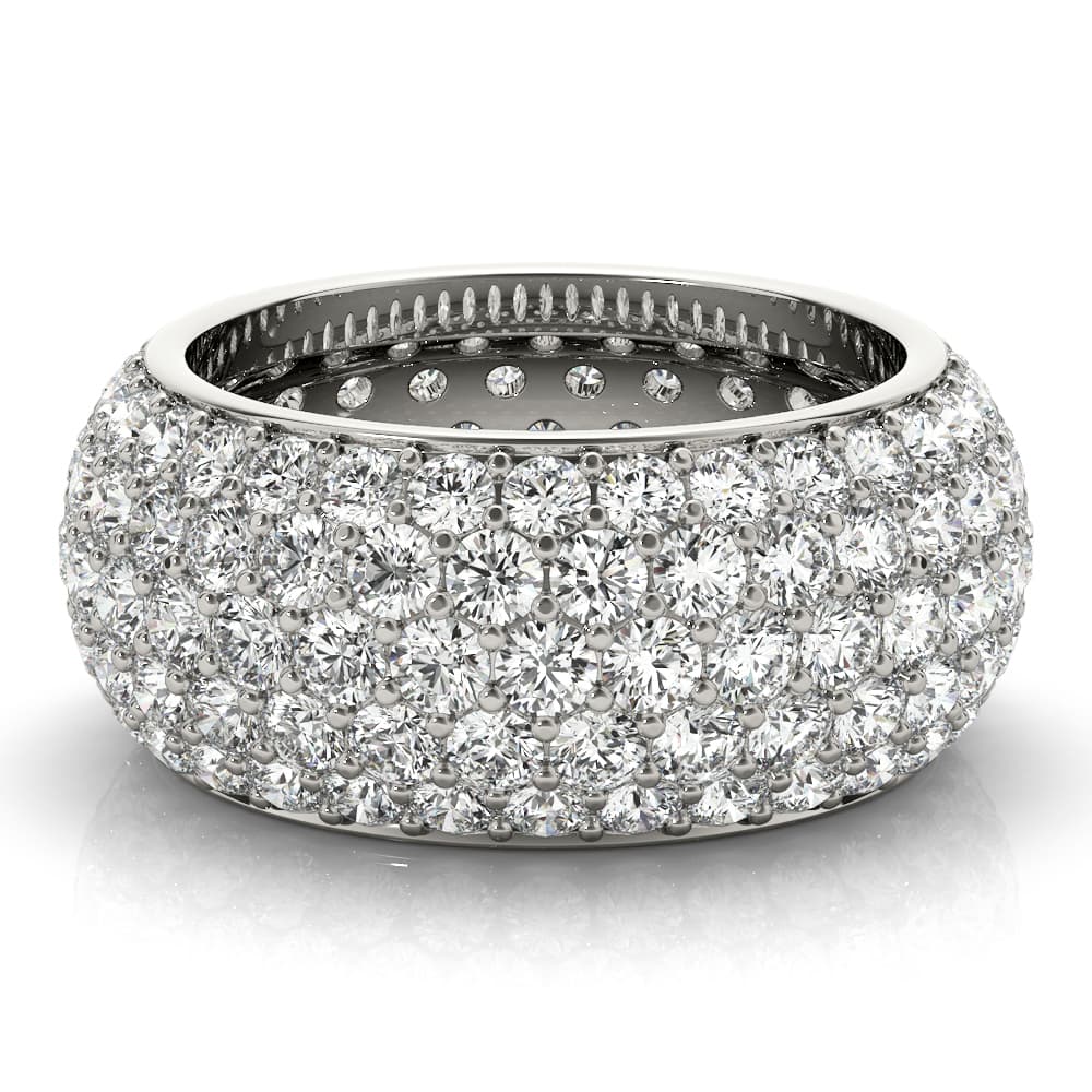 5 Row Eternity Band (5 ct. tw.), On hand view in white gold or platinum