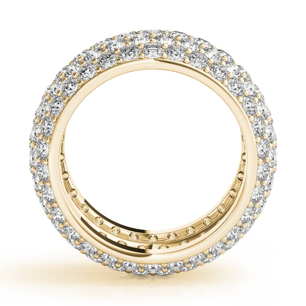5 Row Eternity Band (5.18 ct. tw.), Side view in yellow gold