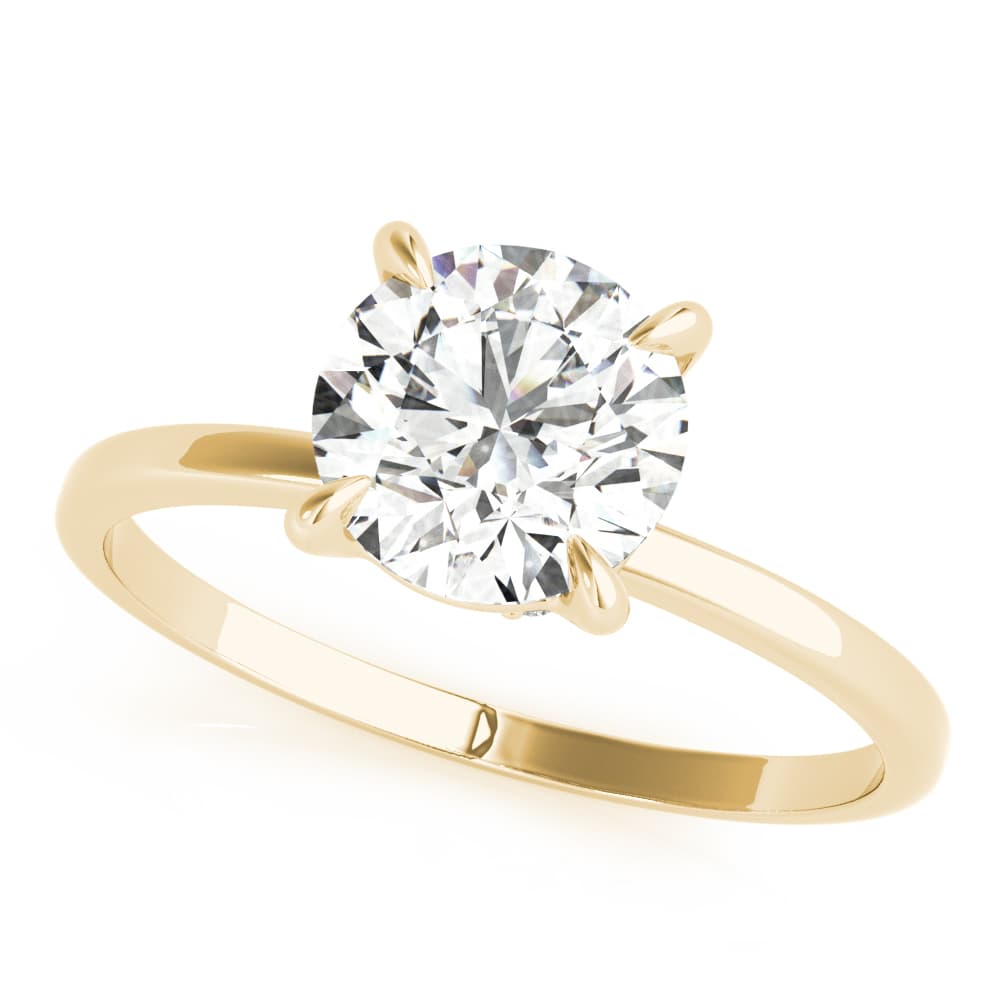 Solitaire Engagement Ring, style 85242, Front view in yellow gold