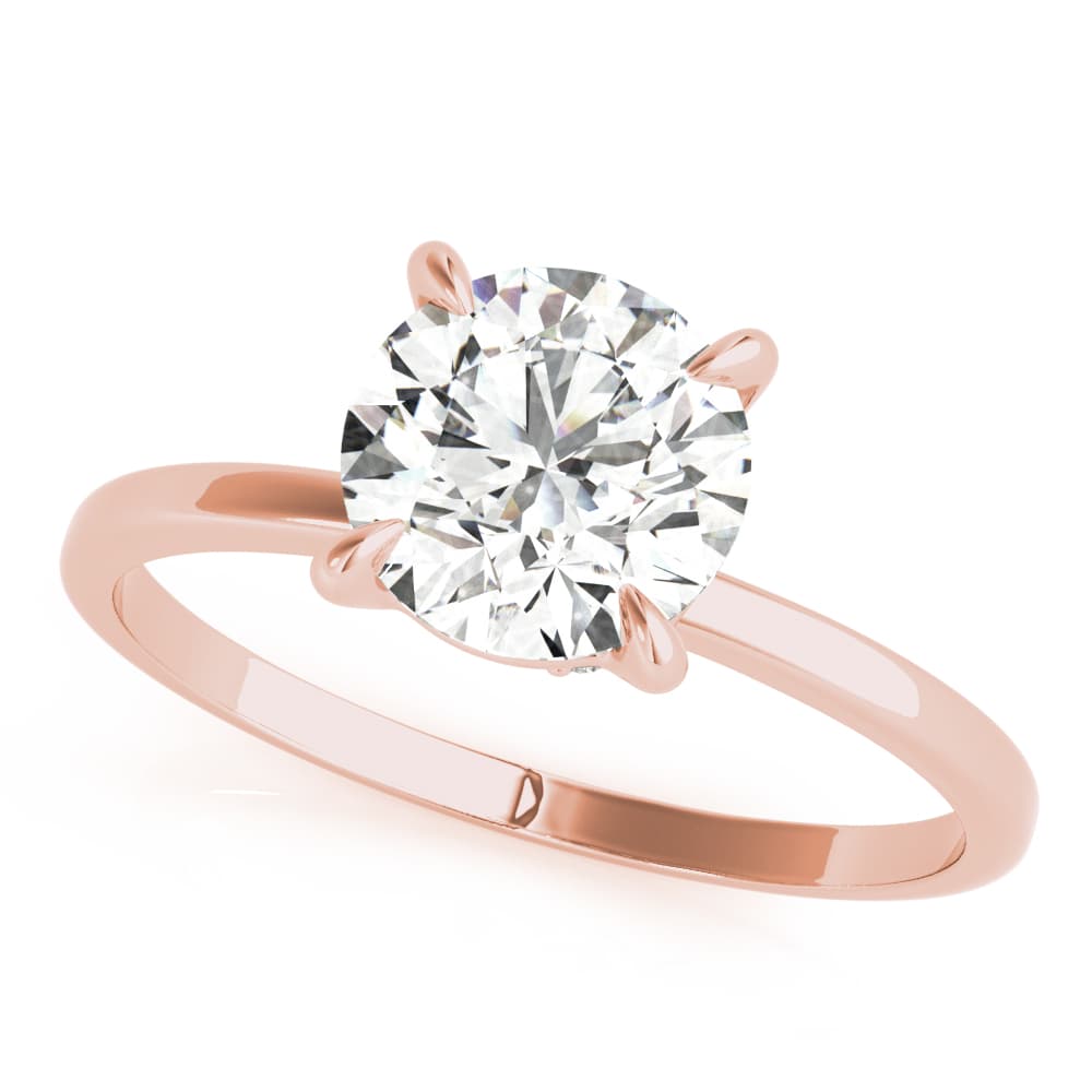 Solitaire Engagement Ring, style 85242, Front view in rose gold