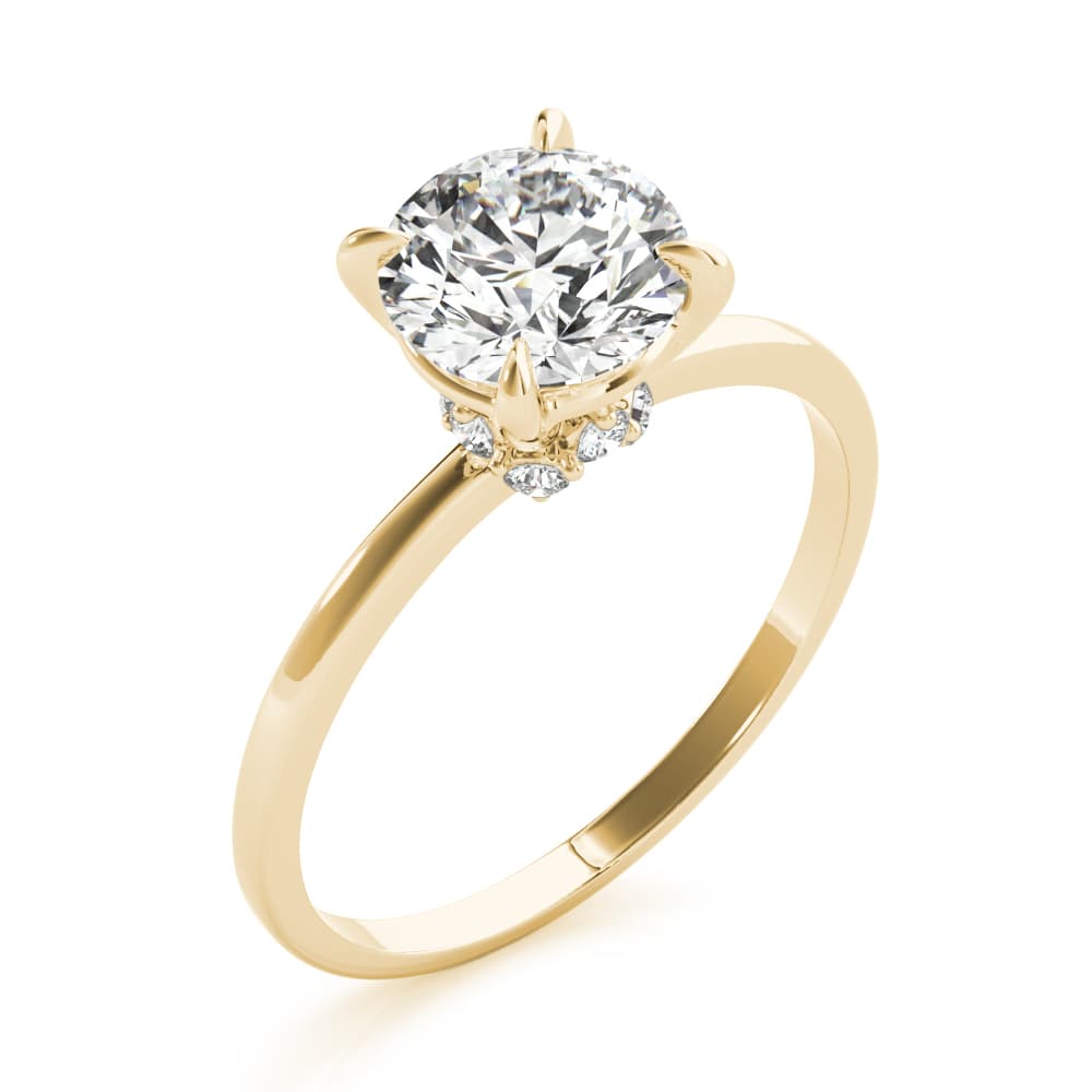 Solitaire Engagement Ring, style 85242, Angle view in yellow gold