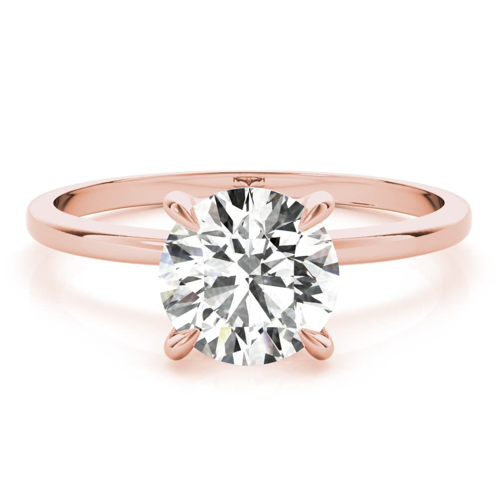 Solitaire Engagement Ring, style 85242, On hand view in rose gold