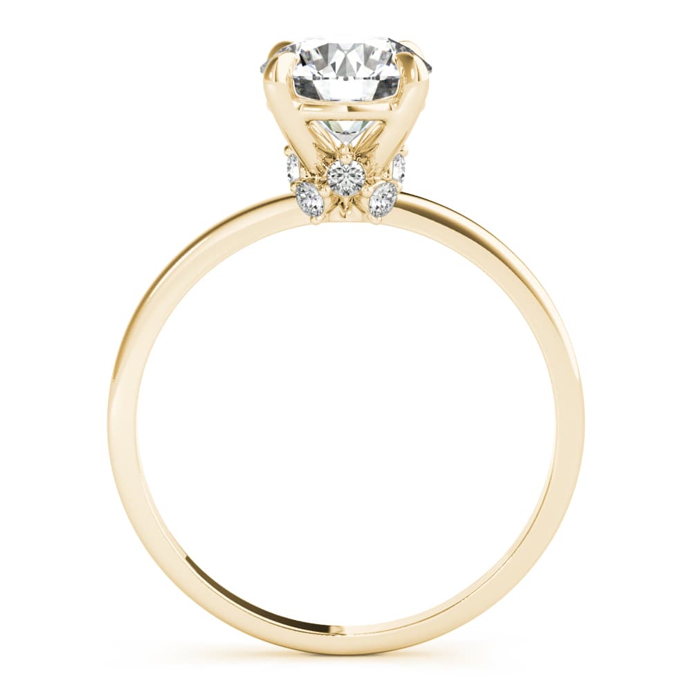 Solitaire Engagement Ring, style 85242, Side view in yellow gold