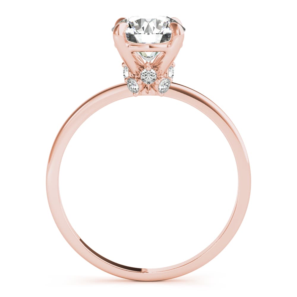 Solitaire Engagement Ring, style 85242, Side view in rose gold