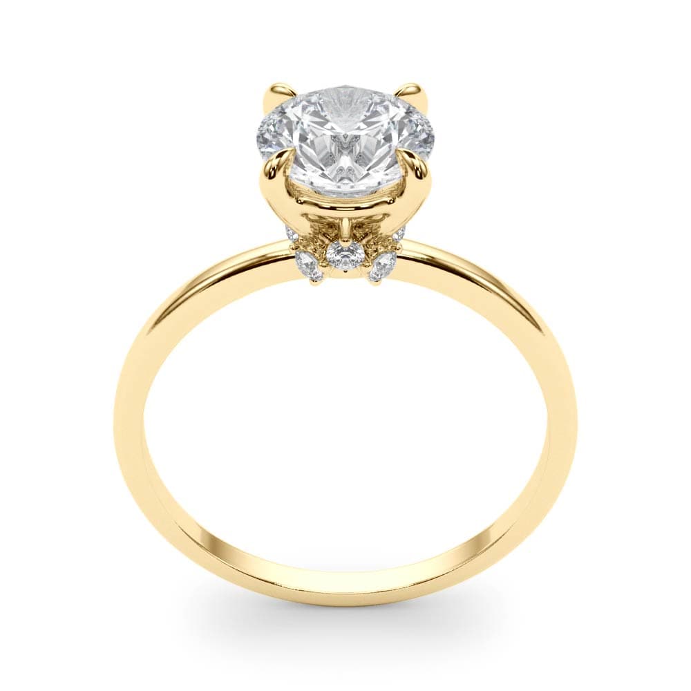 Solitaire Engagement Ring, style 85242, Top view in yellow gold