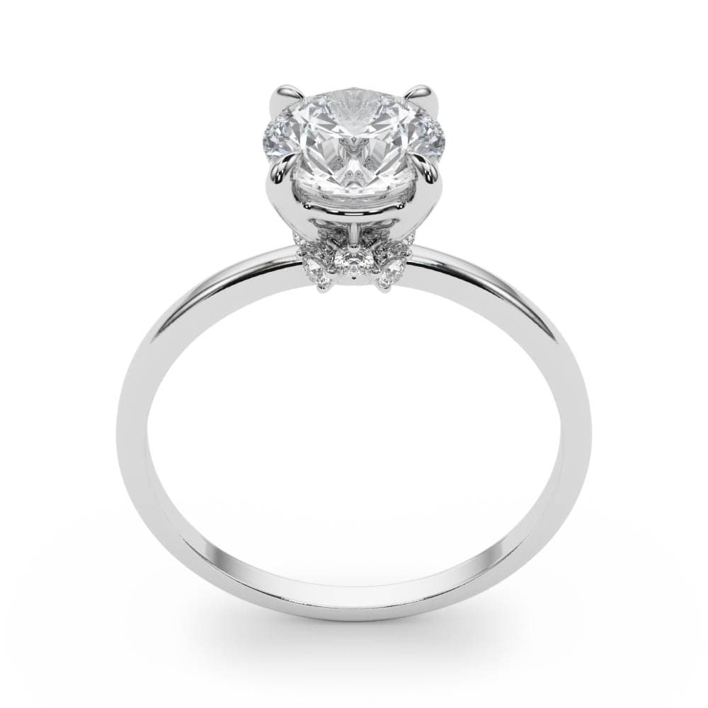 Solitaire Engagement Ring, style 85242, Top view in white gold or platinum