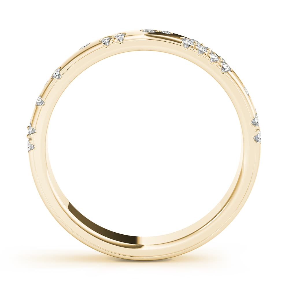 Scatter Bezel Set Wedding Ring (0.19 ct. tw.), Side view in yellow gold