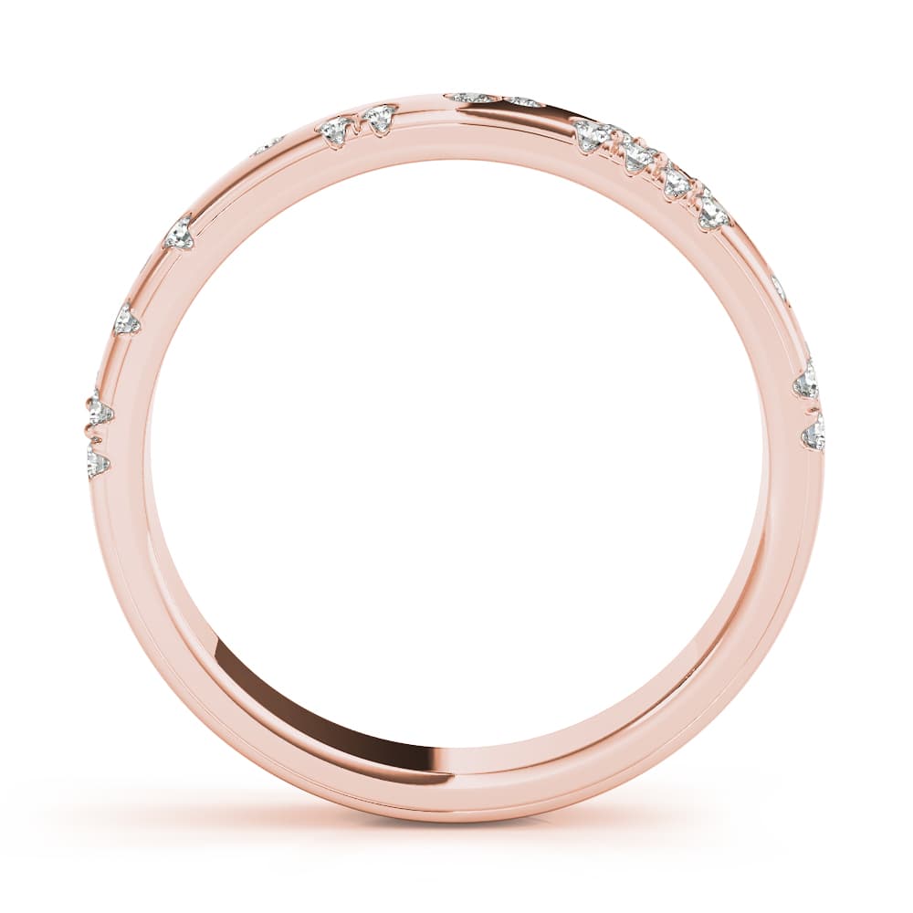 Scatter Bezel Set Wedding Ring (0.19 ct. tw.), Side view in rose gold