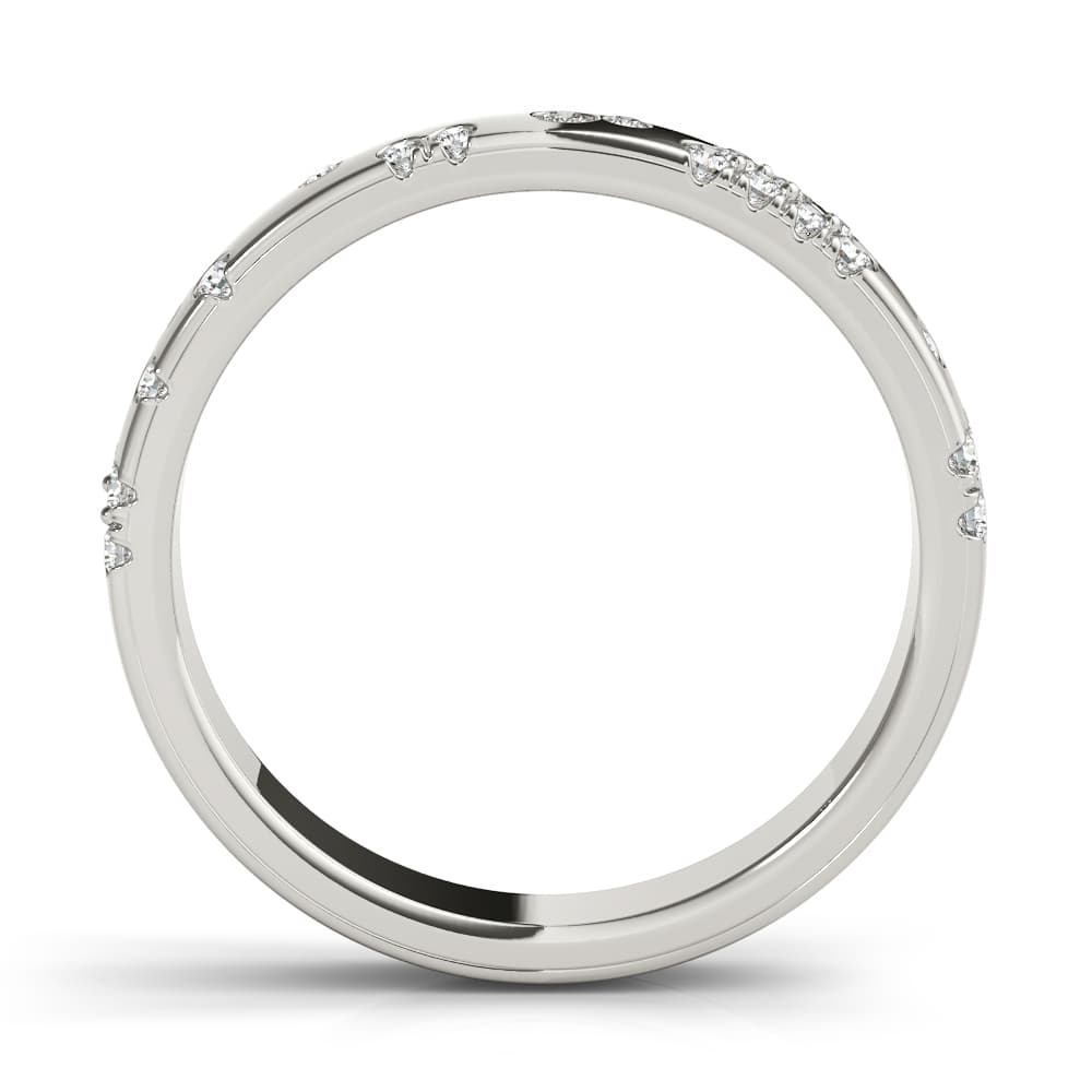 Scatter Bezel Set Wedding Ring (0.19 ct. tw.), Side view in white gold or platinum