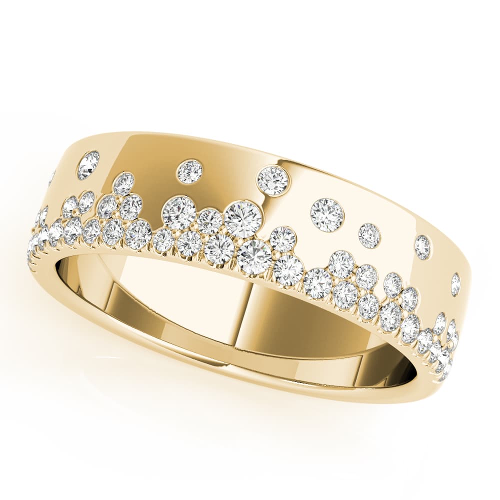 5.5mm Scattered Wedding Band (0.3 ct. tw.), Front view in yellow gold