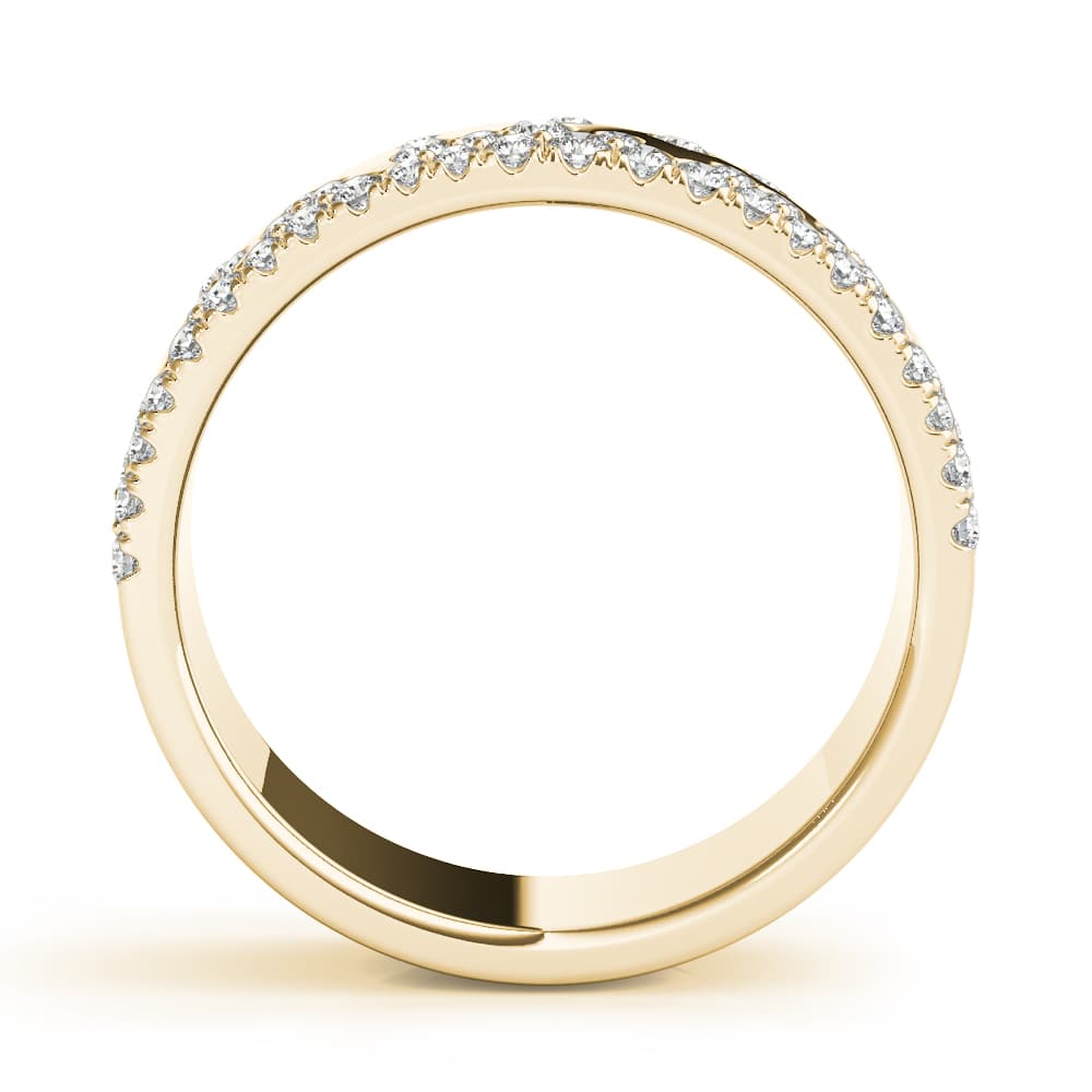 5.5mm Scattered Wedding Band (0.3 ct. tw.), Side view in yellow gold