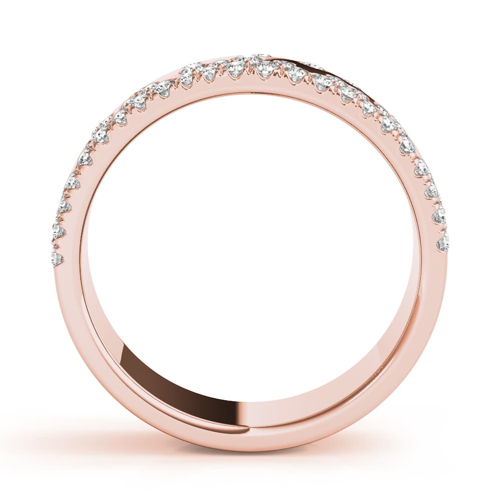 5.5mm Scattered Wedding Band (0.3 ct. tw.), Side view in rose gold