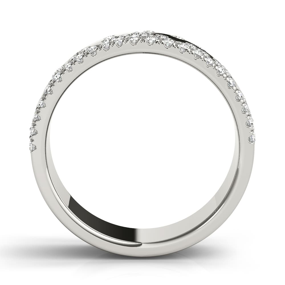5.5mm Scattered Wedding Band (0.3 ct. tw.), Side view in white gold or platinum