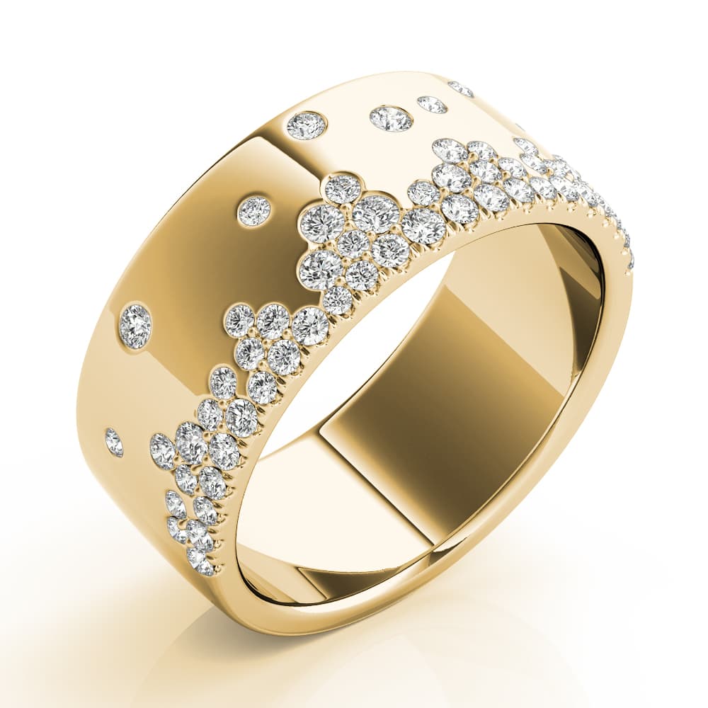 Stackable Scatter Fashion Bands (0.52 ct. tw.), Angle view in yellow gold