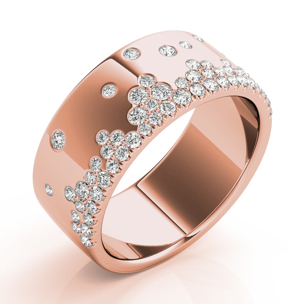 Stackable Scatter Fashion Bands (0.52 ct. tw.), Angle view in rose gold
