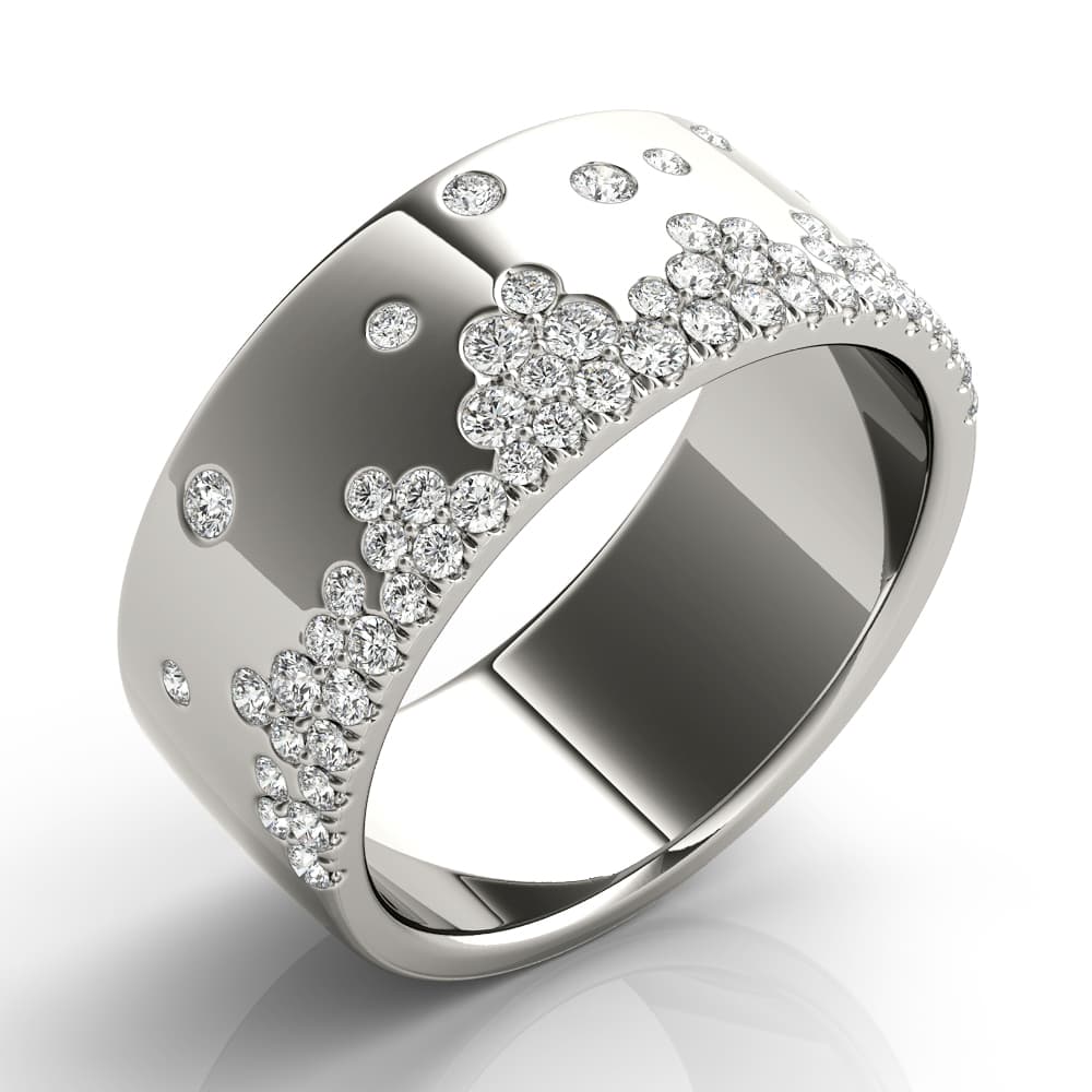 Stackable Scatter Fashion Bands (0.52 ct. tw.), Angle view in white gold or platinum