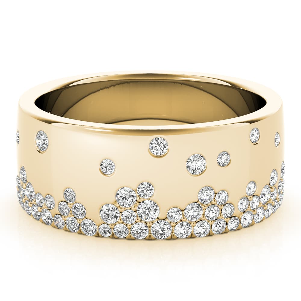 Stackable Scatter Fashion Bands (0.52 ct. tw.), On hand view in yellow gold