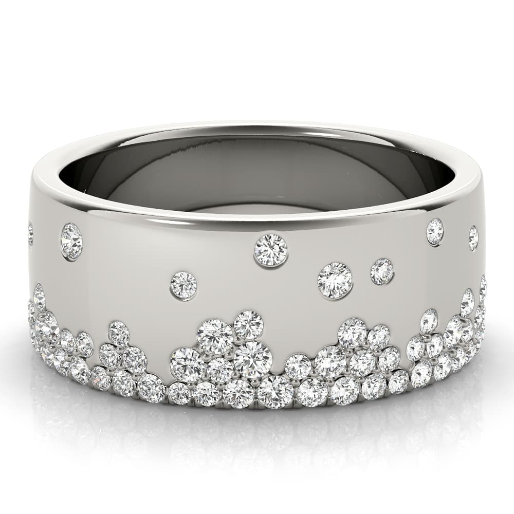 Stackable Scatter Fashion Bands (0.52 ct. tw.), On hand view in white gold or platinum