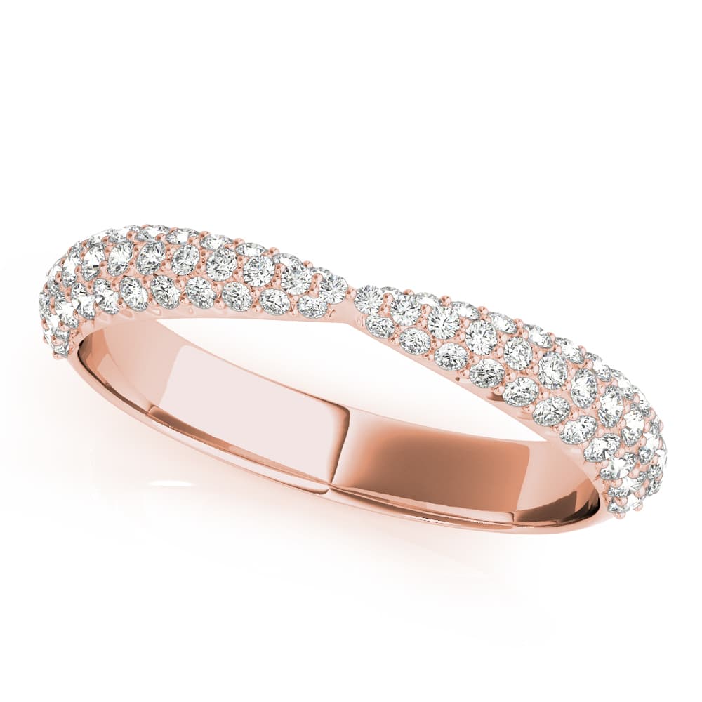 Multi-Row Pavé Wedding Bands (0.56 ct. tw.), Front view in rose gold