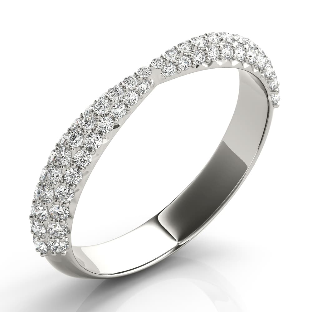 Multi-Row Pavé Wedding Bands (0.56 ct. tw.), Angle view in white gold or platinum