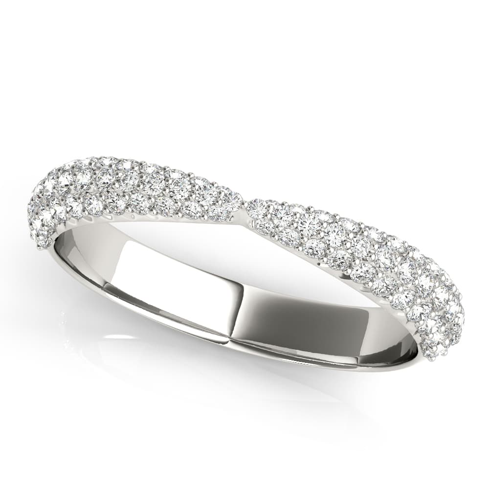 Multirow Pavé Wedding Bands — View 1