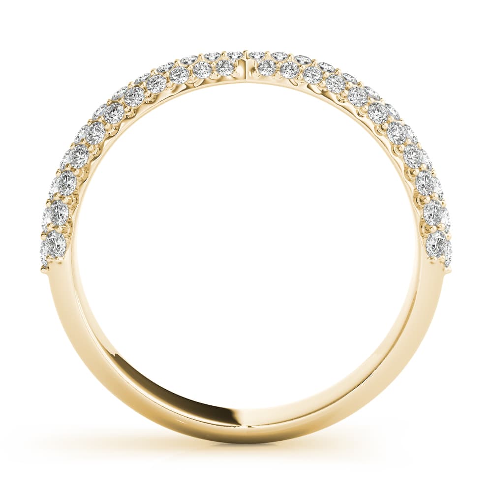 Multi-Row Pavé Wedding Bands (0.56 ct. tw.), Side view in yellow gold