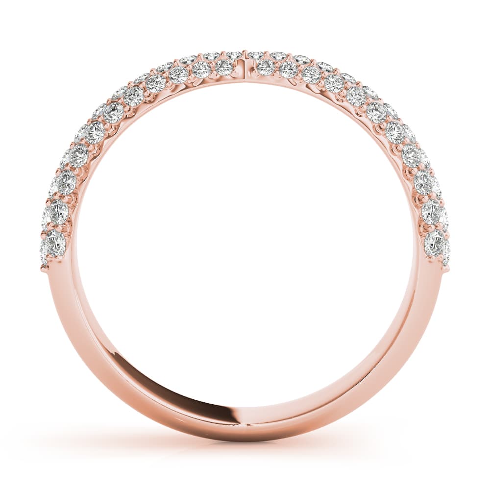 Multi-Row Pavé Wedding Bands (0.56 ct. tw.), Side view in rose gold
