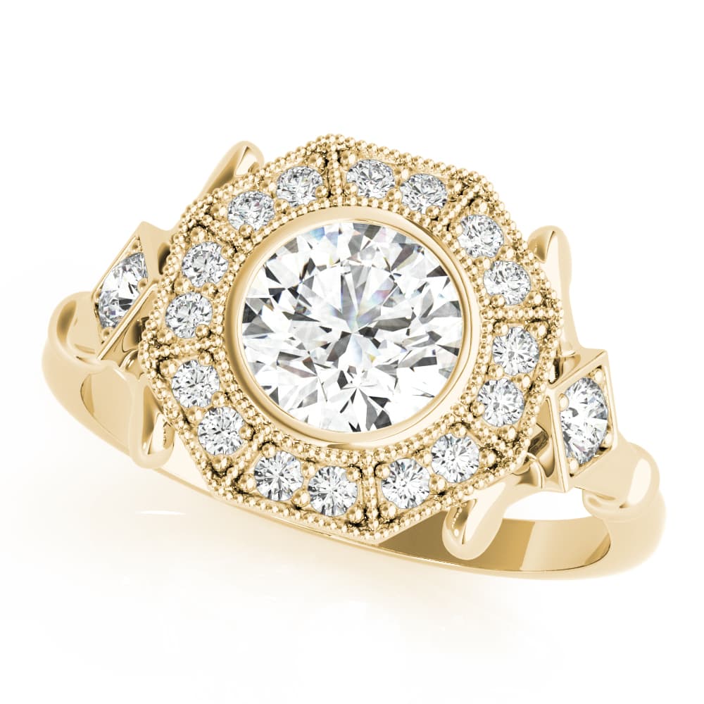 Engagement Ring, style 85253, Front view in yellow gold