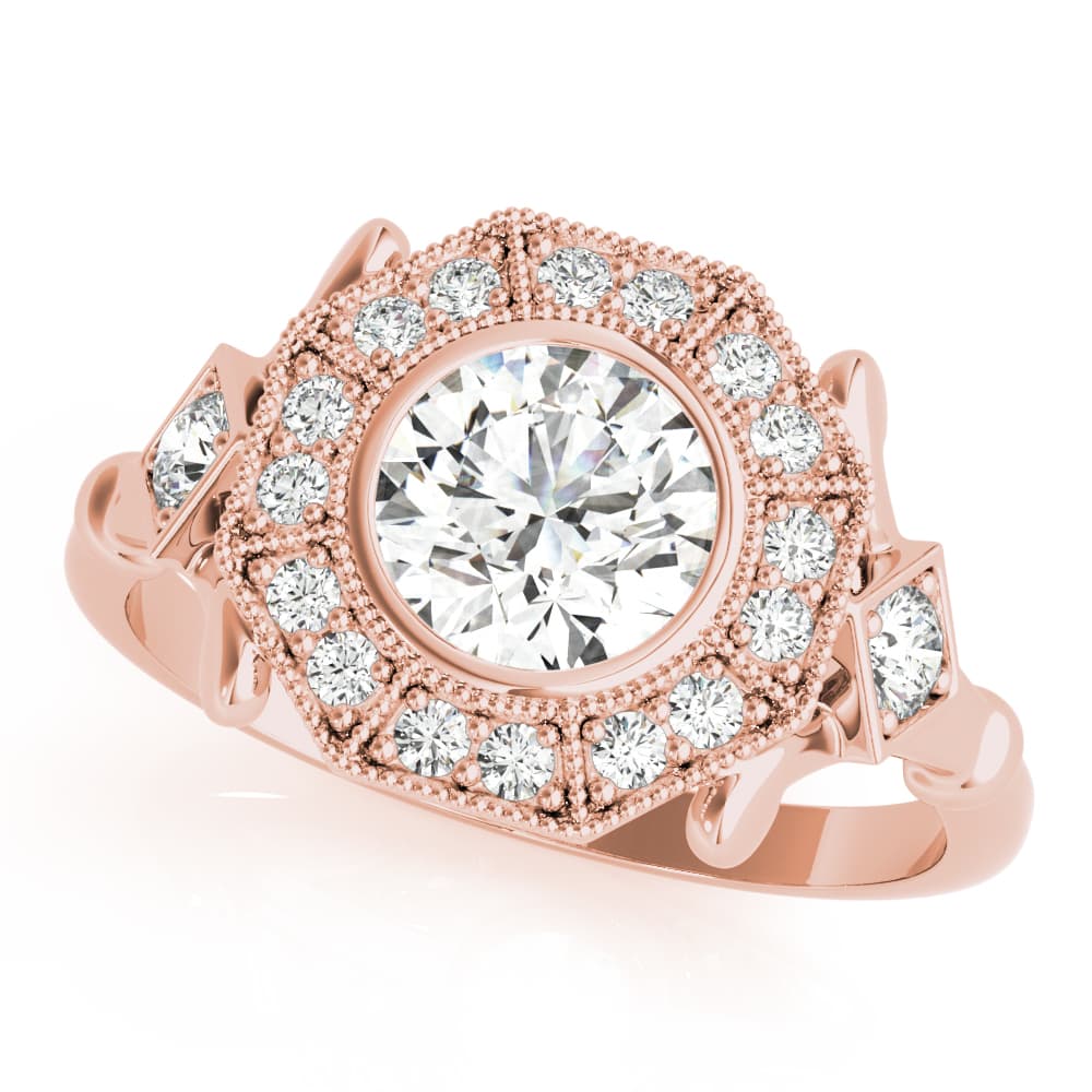 Engagement Ring, style 85253, Front view in rose gold