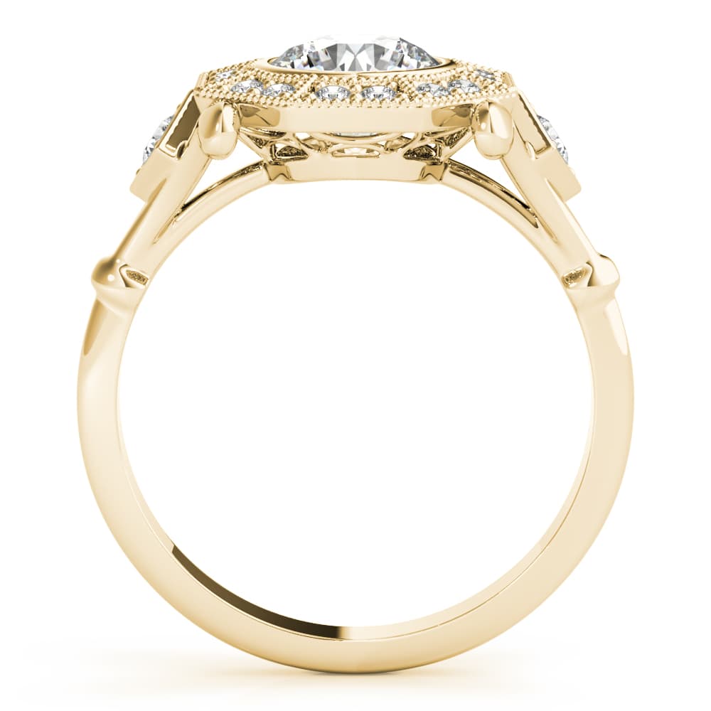 Engagement Ring, style 85253, Side view in yellow gold