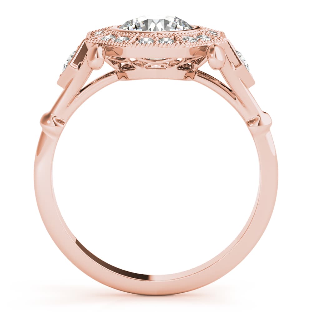Engagement Ring, style 85253, Side view in rose gold