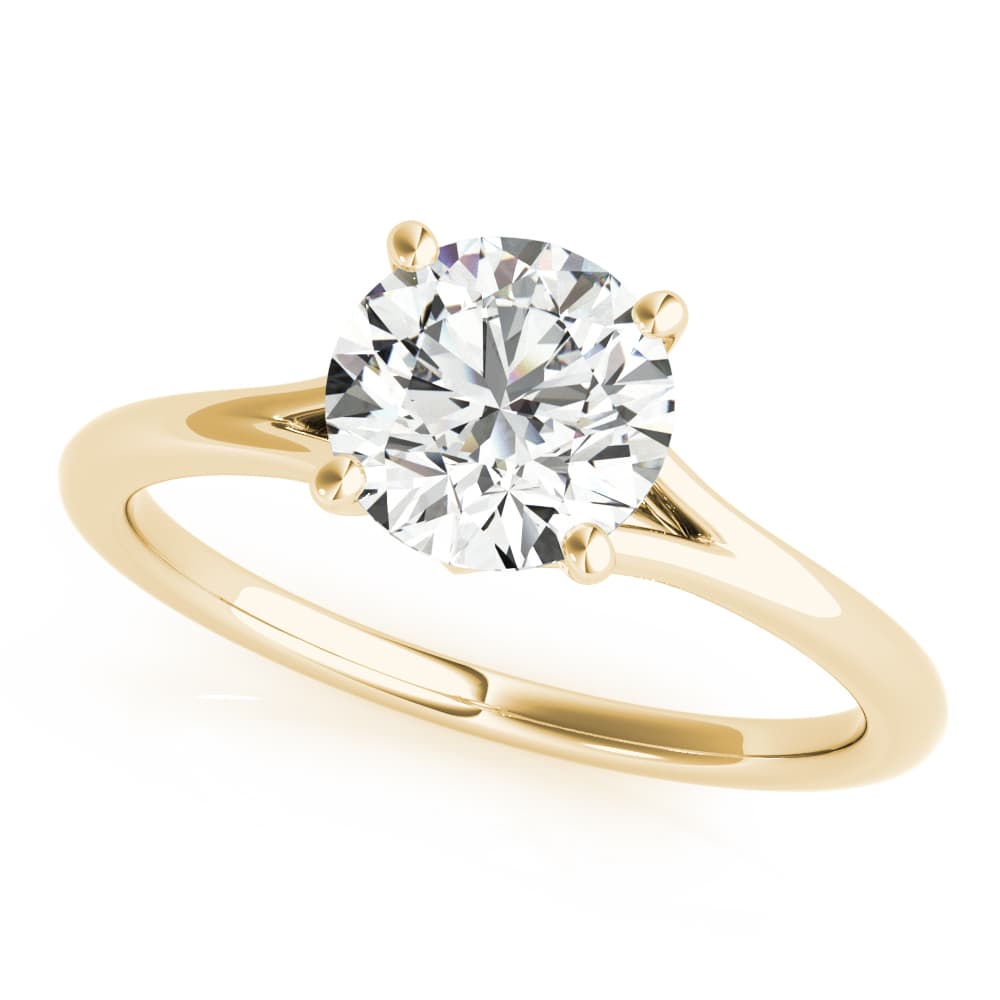 Round Solitaire Engagement Ring, style 85254, Front view in yellow gold
