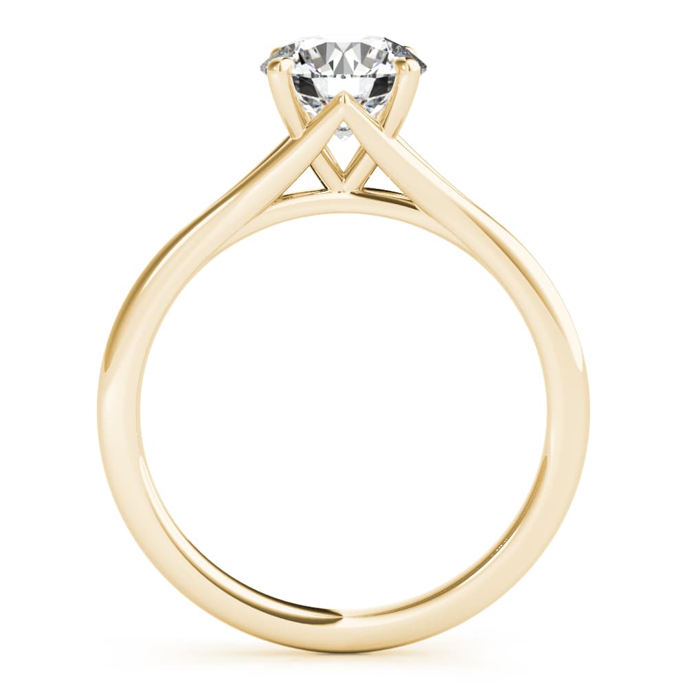 Round Solitaire Engagement Ring, style 85254, Side view in yellow gold